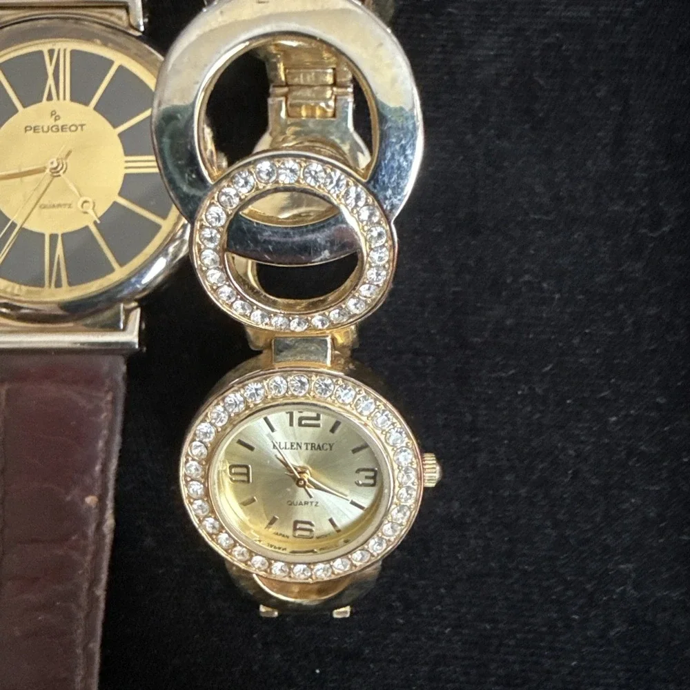 Watches LotPeUGOET Leather Used.‎ Black Vinyl New Quartz    Ellen Tracey 4210